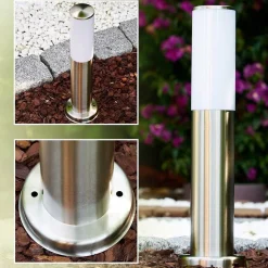 Borne D'Éclairage Caserta Acier Inoxydable, 1 Lumiere