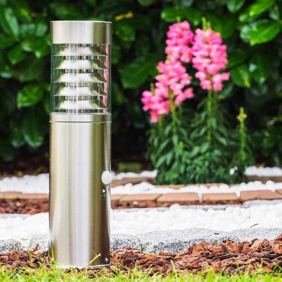 Borne D'Éclairage Dakar Acier Inoxydable, 1 Lumiere, Detecteur De Mouvement