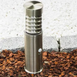 Borne D'Éclairage Dakar Acier Inoxydable, 1 Lumiere, Detecteur De Mouvement