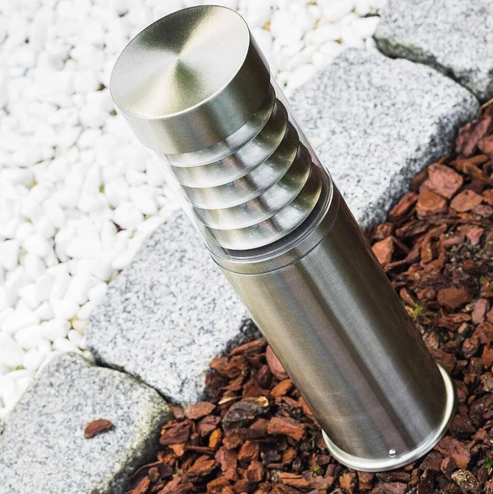 Borne D'Éclairage Dakar Acier Inoxydable, 1 Lumiere, Detecteur De Mouvement