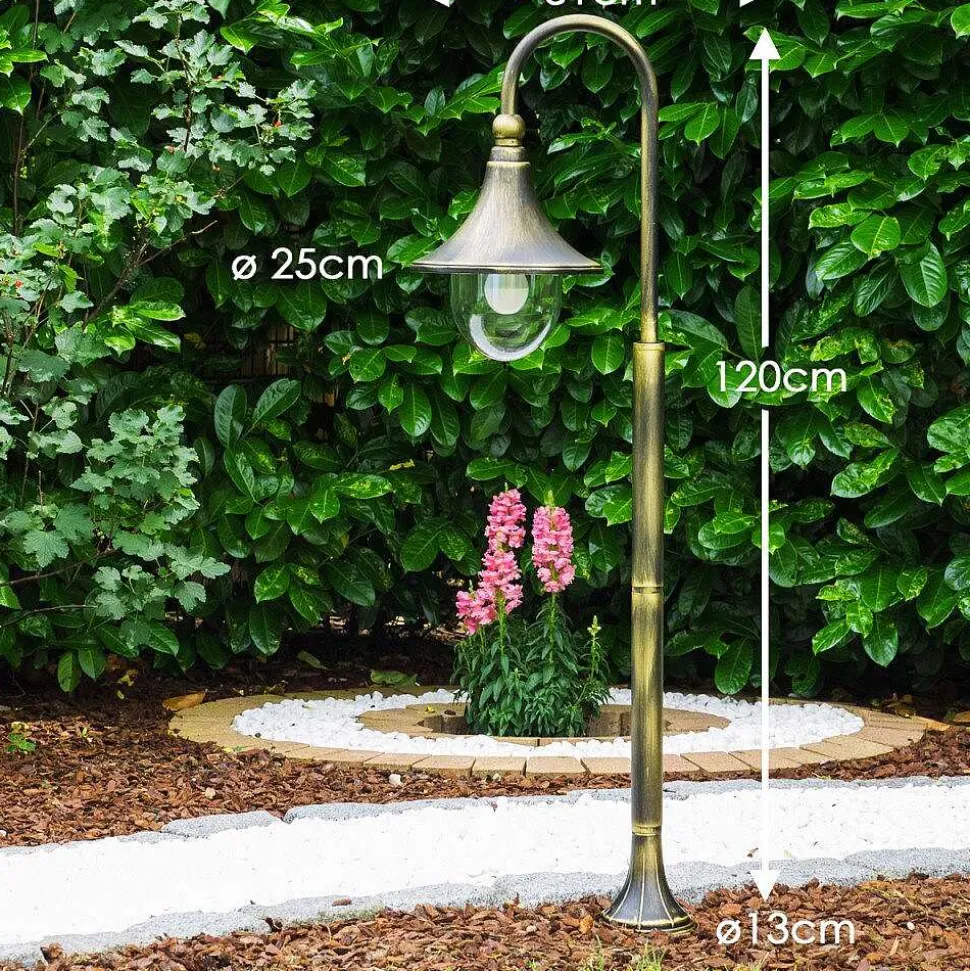 Borne D'Éclairage Elgin Noir Dore, 1 Lumiere