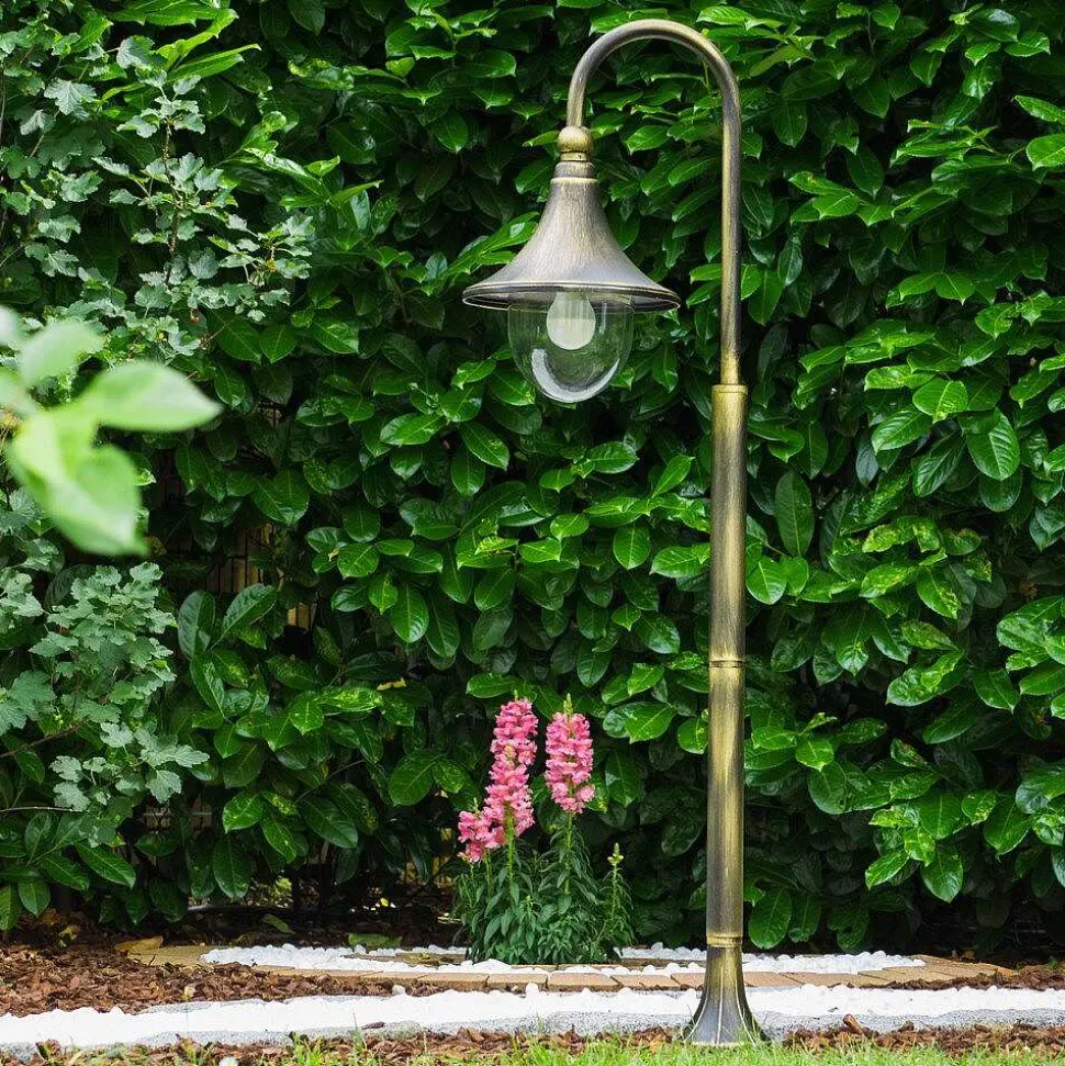 Borne D'Éclairage Elgin Noir Dore, 1 Lumiere