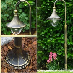 Borne D'Éclairage Elgin Noir Dore, 1 Lumiere