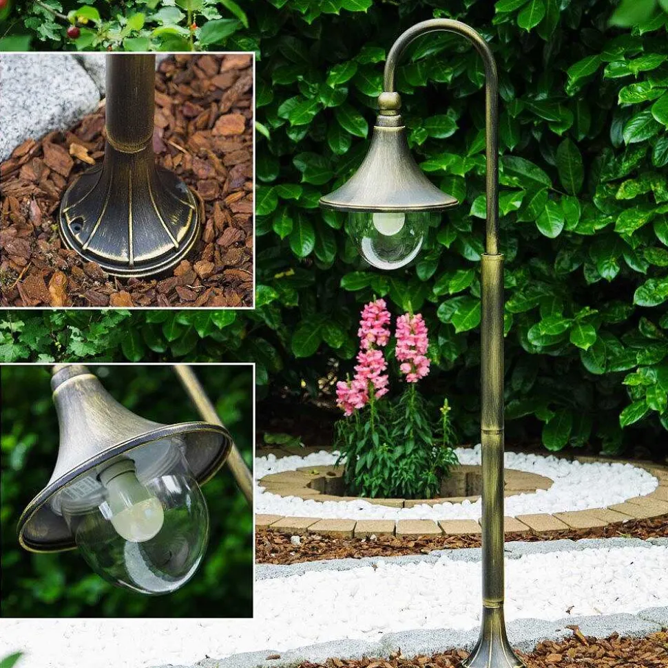 Borne D'Éclairage Elgin Noir Dore, 1 Lumiere