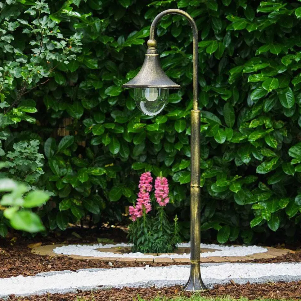 Borne D'Éclairage Elgin Noir Dore, 1 Lumiere