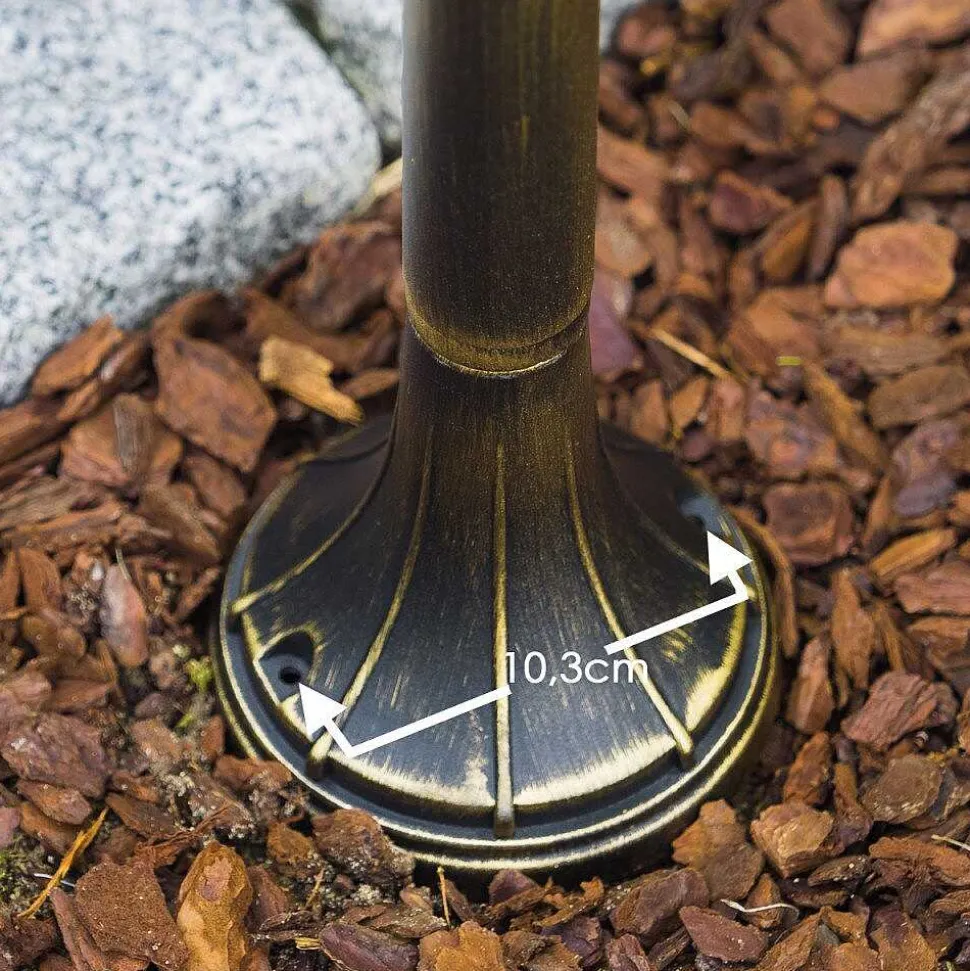 Borne D'Éclairage Elgin Noir Dore, 1 Lumiere