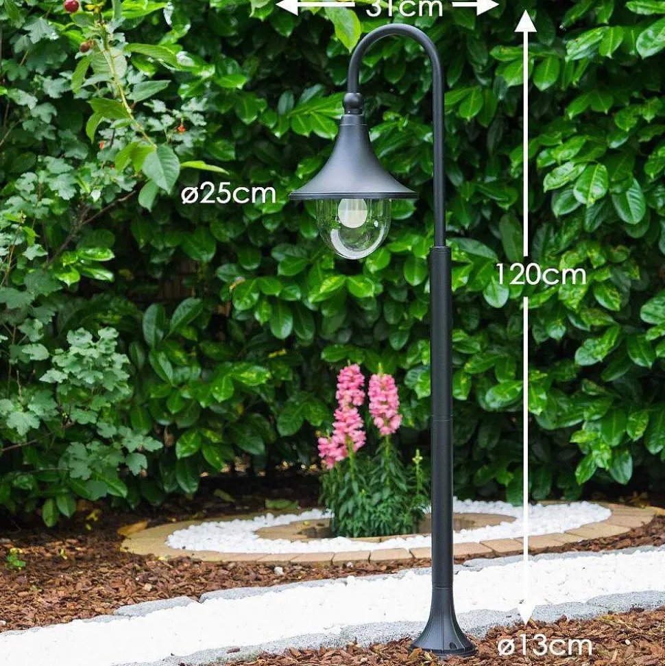 Borne D'Éclairage Elgin Noir, 1 Lumiere