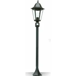 Borne D'Éclairage Lutec Bristol Noir, 1 Lumiere, Detecteur De Mouvement