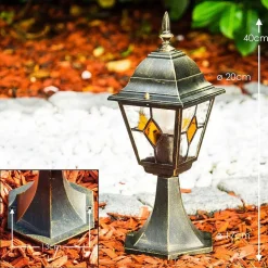 Borne Lumineuse Antibes Brun Dore, 1 Lumiere