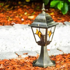 Borne Lumineuse Antibes Brun Dore, 1 Lumiere