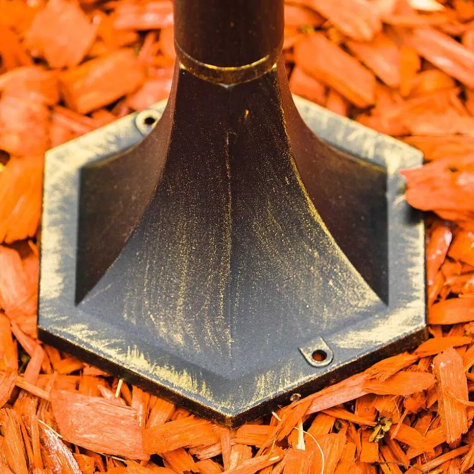 Borne Lumineuse Antibes Brun Dore, 1 Lumiere, Detecteur De Mouvement