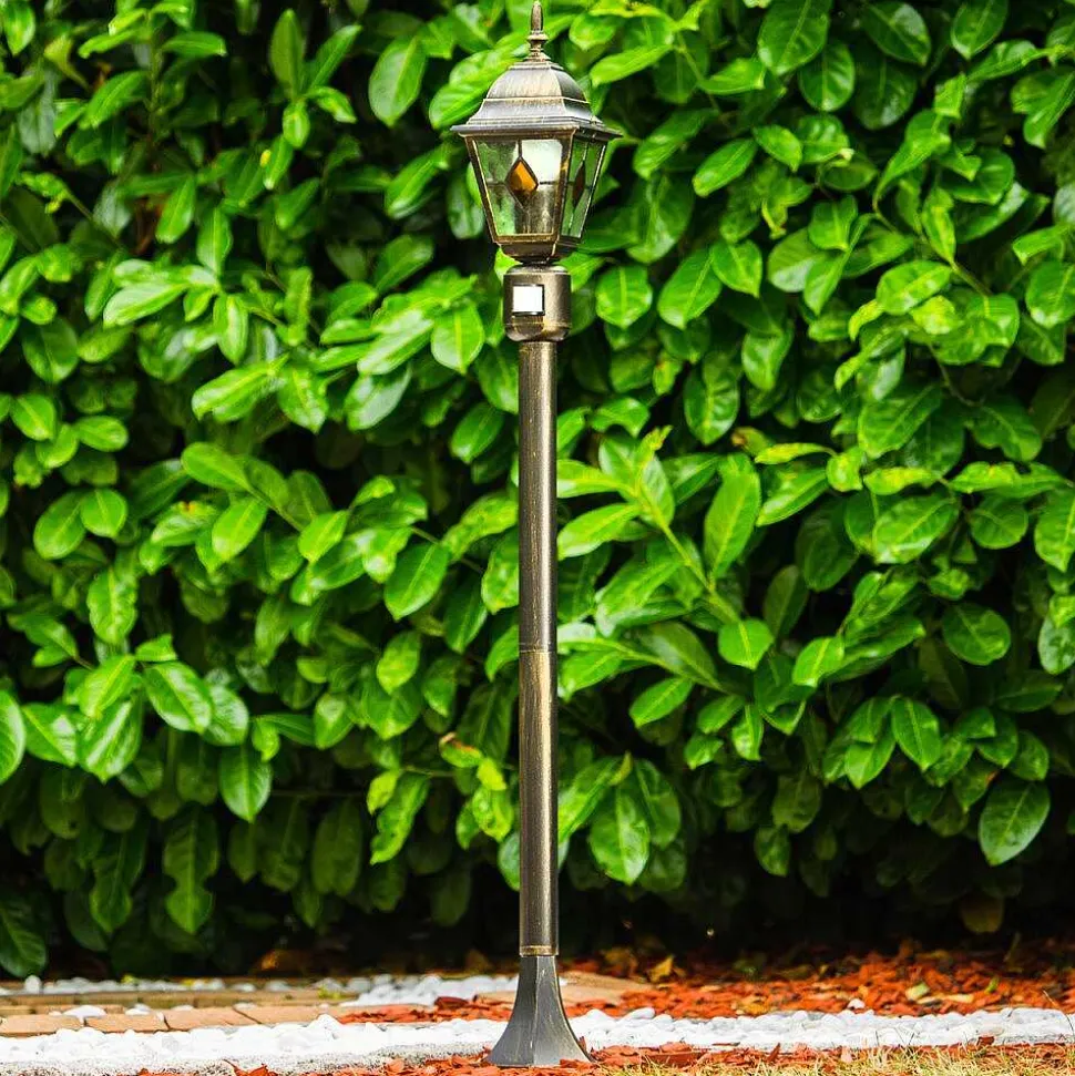 Borne Lumineuse Antibes Brun Dore, 1 Lumiere, Detecteur De Mouvement