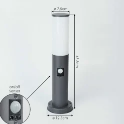 Borne Lumineuse Caserta Anthracite, 1 Lumiere, Detecteur De Mouvement