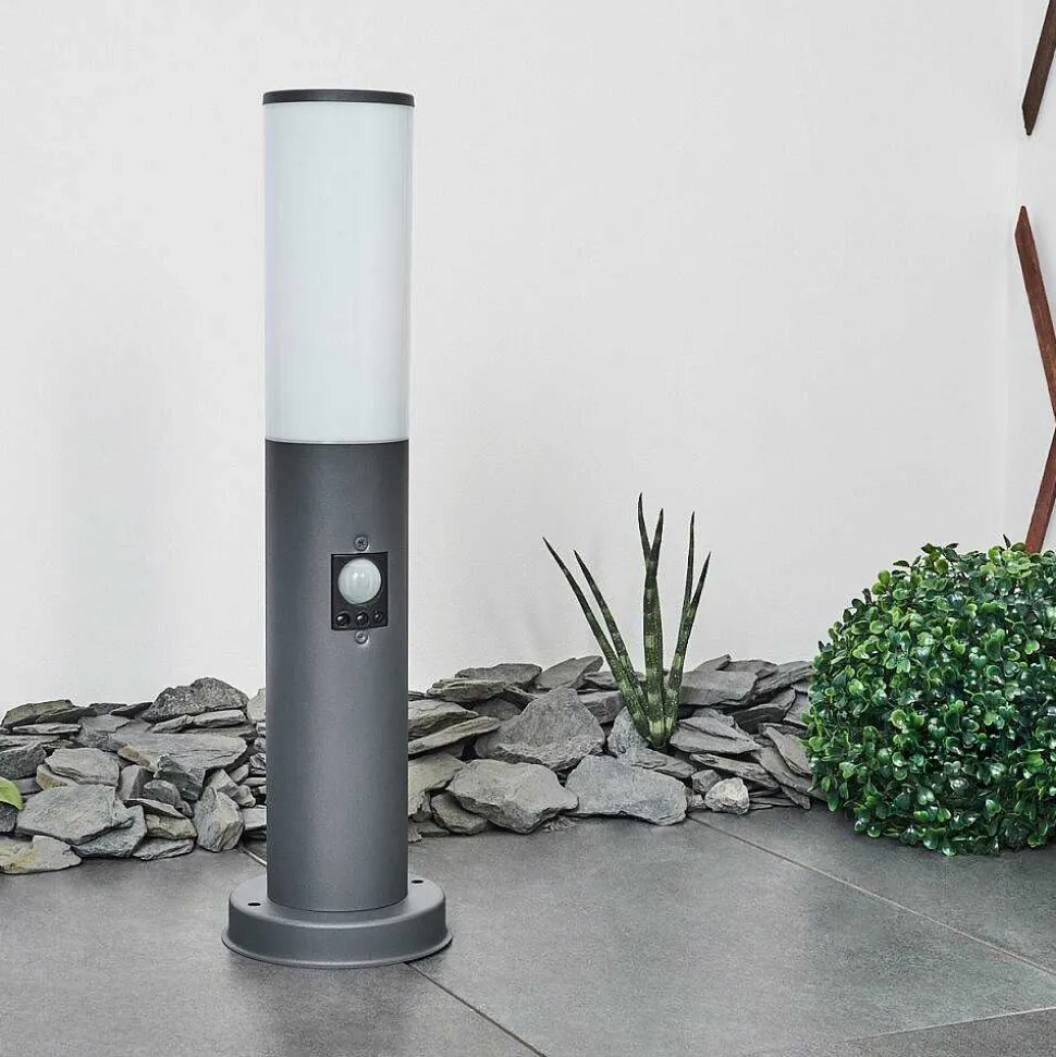Borne Lumineuse Caserta Anthracite, 1 Lumiere, Detecteur De Mouvement