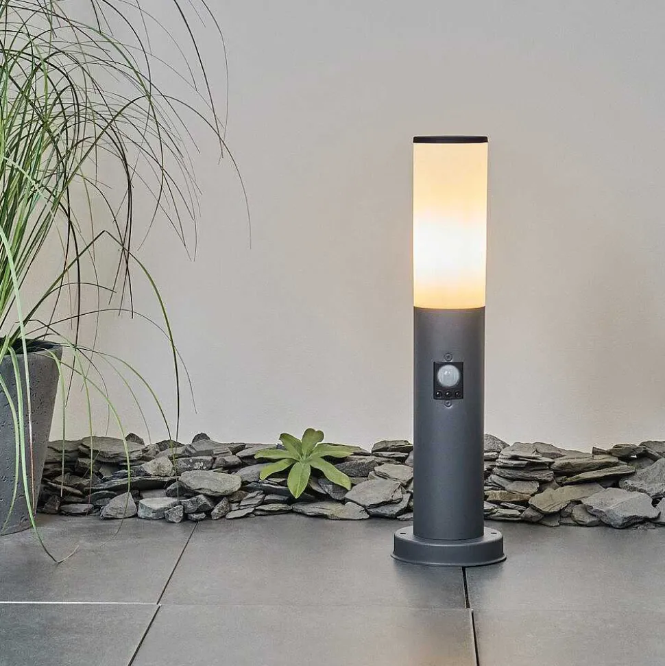 Borne Lumineuse Caserta Anthracite, 1 Lumiere, Detecteur De Mouvement