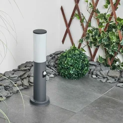 Borne Lumineuse Caserta Anthracite, 1 Lumiere, Detecteur De Mouvement