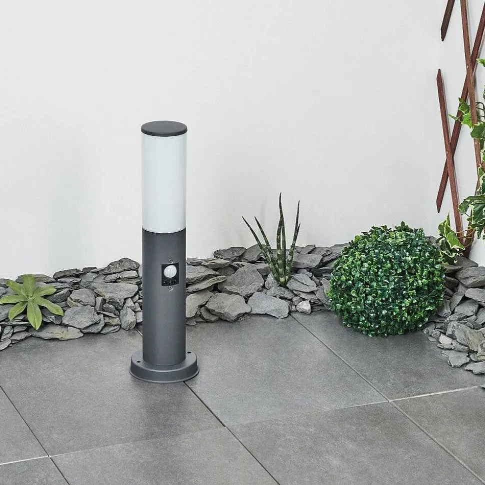 Borne Lumineuse Caserta Anthracite, 1 Lumiere, Detecteur De Mouvement