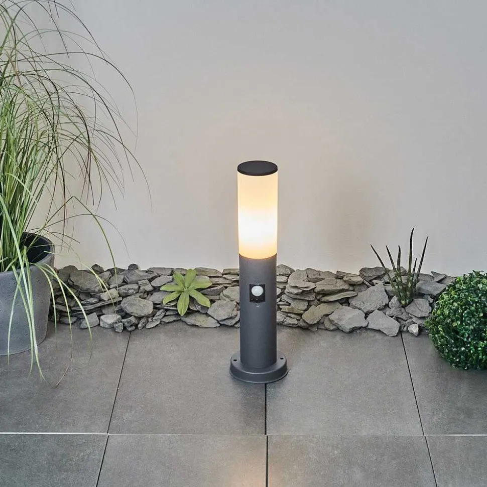 Borne Lumineuse Caserta Anthracite, 1 Lumiere, Detecteur De Mouvement
