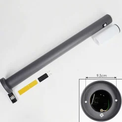 Borne Lumineuse Caserta Anthracite, 1 Lumiere, Detecteur De Mouvement