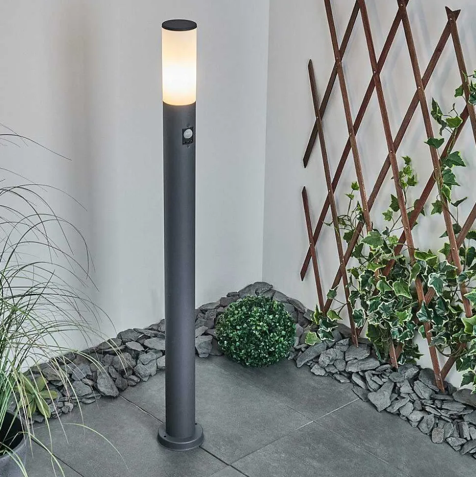 Borne Lumineuse Caserta Anthracite, 1 Lumiere, Detecteur De Mouvement