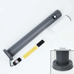 Borne Lumineuse Caserta Anthracite, 1 Lumiere, Detecteur De Mouvement