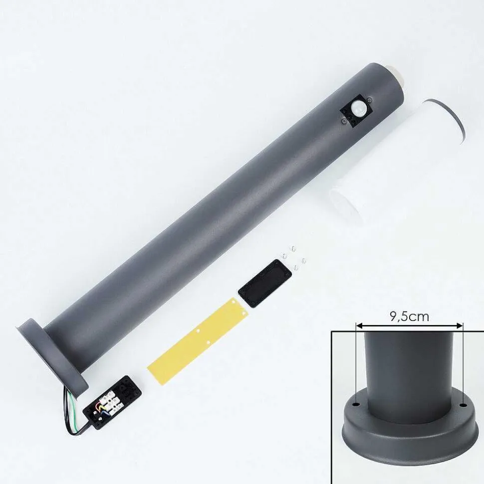 Borne Lumineuse Caserta Anthracite, 1 Lumiere, Detecteur De Mouvement
