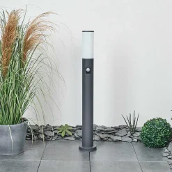Borne Lumineuse Caserta Anthracite, 1 Lumiere, Detecteur De Mouvement