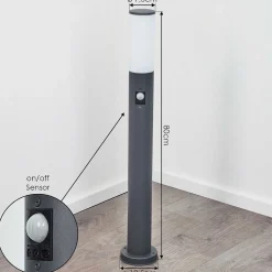 Borne Lumineuse Caserta Anthracite, 1 Lumiere, Detecteur De Mouvement