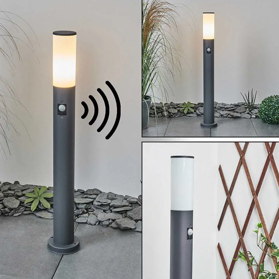 Borne Lumineuse Caserta Anthracite, 1 Lumiere, Detecteur De Mouvement