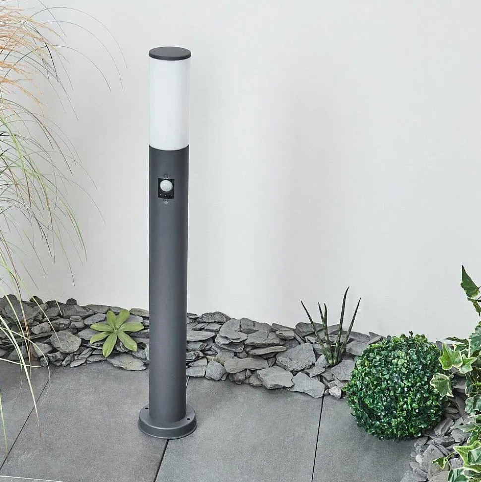 Borne Lumineuse Caserta Anthracite, 1 Lumiere, Detecteur De Mouvement