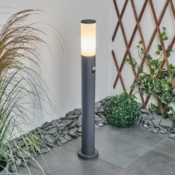 Borne Lumineuse Caserta Anthracite, 1 Lumiere, Detecteur De Mouvement