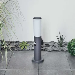 Borne Lumineuse Caserta Anthracite, 1 Lumiere, Detecteur De Mouvement