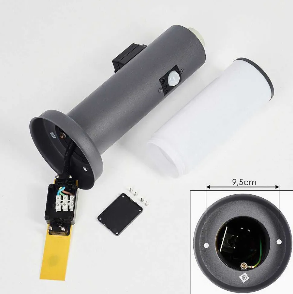 Borne Lumineuse Caserta Anthracite, 1 Lumiere, Detecteur De Mouvement