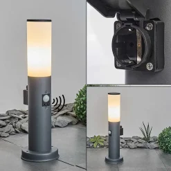 Borne Lumineuse Caserta Anthracite, 1 Lumiere, Detecteur De Mouvement