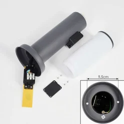 Borne Lumineuse Caserta Anthracite, 1 Lumiere