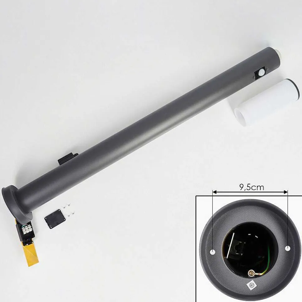 Borne Lumineuse Caserta Anthracite, 1 Lumiere, Detecteur De Mouvement