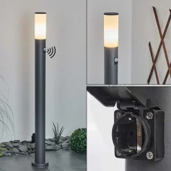 Borne Lumineuse Caserta Anthracite, 1 Lumiere, Detecteur De Mouvement