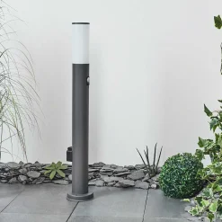 Borne Lumineuse Caserta Anthracite, 1 Lumiere, Detecteur De Mouvement