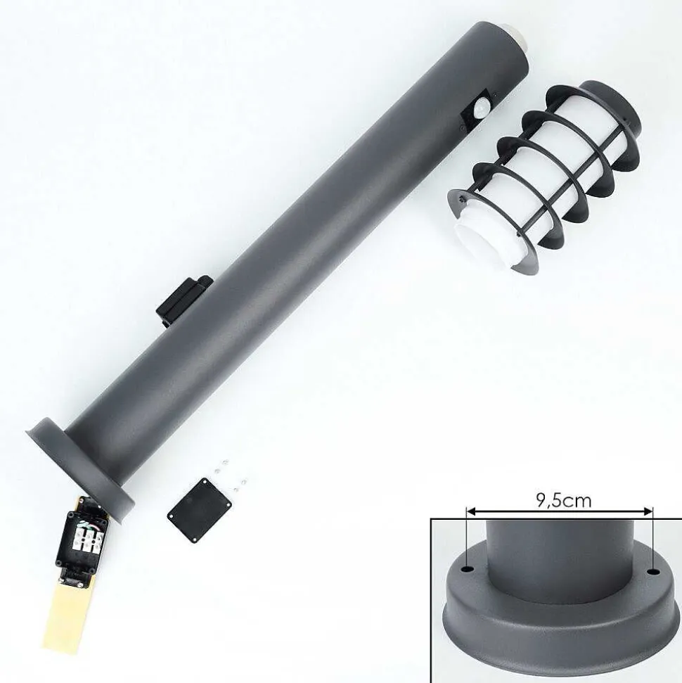 Borne Lumineuse Caserta Anthracite, 1 Lumiere, Detecteur De Mouvement