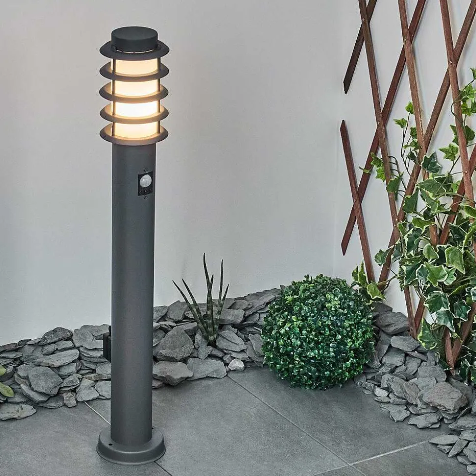 Borne Lumineuse Caserta Anthracite, 1 Lumiere, Detecteur De Mouvement