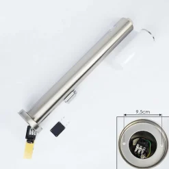 Borne Lumineuse Caserta Nickel Mat, 1 Lumiere, Detecteur De Mouvement