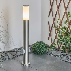 Borne Lumineuse Caserta Nickel Mat, 1 Lumiere