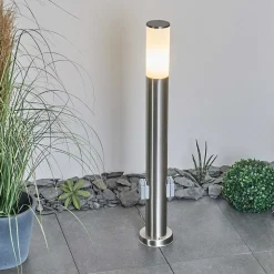 Borne Lumineuse Caserta Nickel Mat, 1 Lumiere