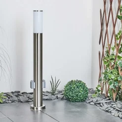 Borne Lumineuse Caserta Nickel Mat, 1 Lumiere