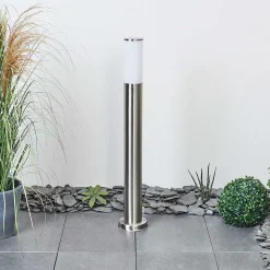 Borne Lumineuse Caserta Nickel Mat, Blanc, 1 Lumiere