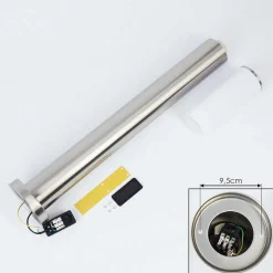 Borne Lumineuse Caserta Nickel Mat, Blanc, 1 Lumiere