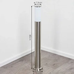 Borne Lumineuse Caserta Nickel Mat, Blanc, 1 Lumiere