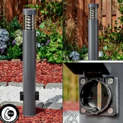 Borne Lumineuse Dakar Anthracite, 1 Lumiere