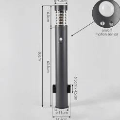 Borne Lumineuse Dakar Anthracite, 1 Lumiere, Detecteur De Mouvement