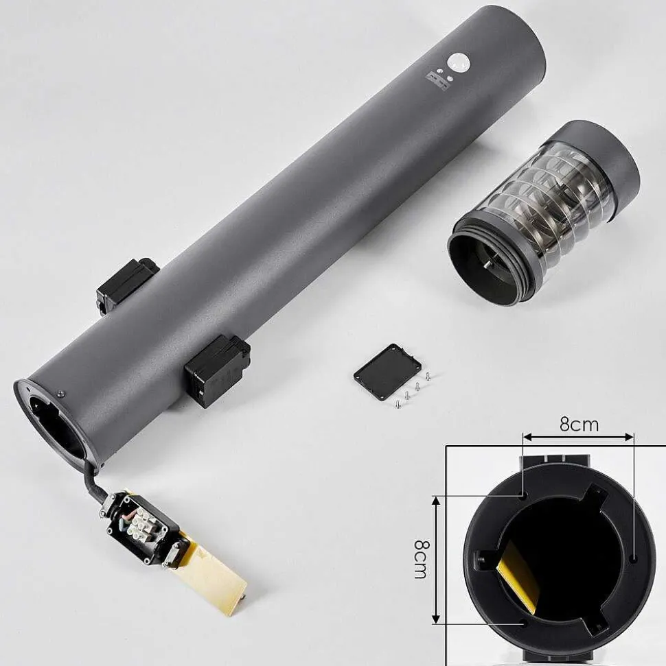 Borne Lumineuse Dakar Anthracite, 1 Lumiere, Detecteur De Mouvement